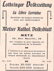 affiche pub Lothringer zeitung